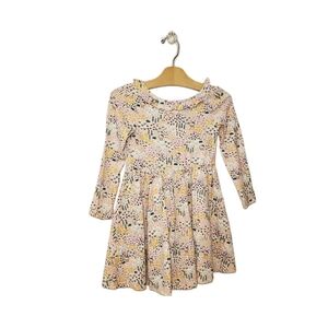 Tea Collection x Hello Kitty Size 5 Girls Pink Floral Ruffle Long Sleeve Dress